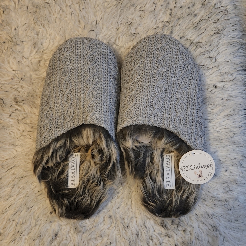 P.J. Salvage Faux Trim Cable Slippers